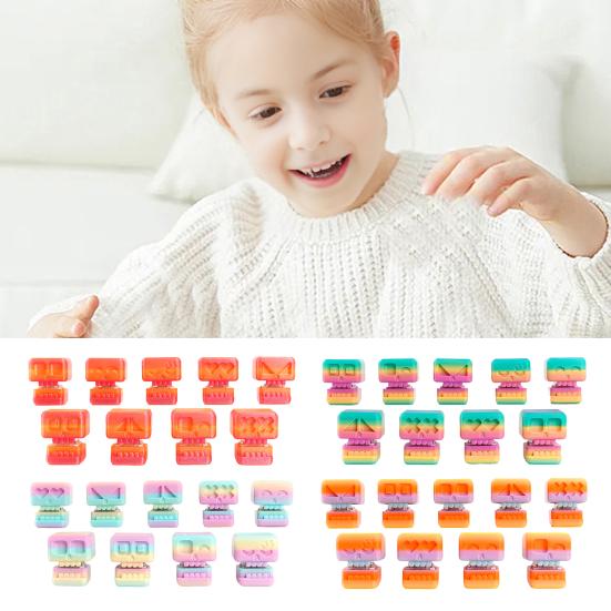 

9 Pcs Skull Fidget Clicker Toy 3D-Printed Skull Stress Relief Toy Gradient Color Keyboard Clicker Fidget Button for Office Workers Anxiety Relief A