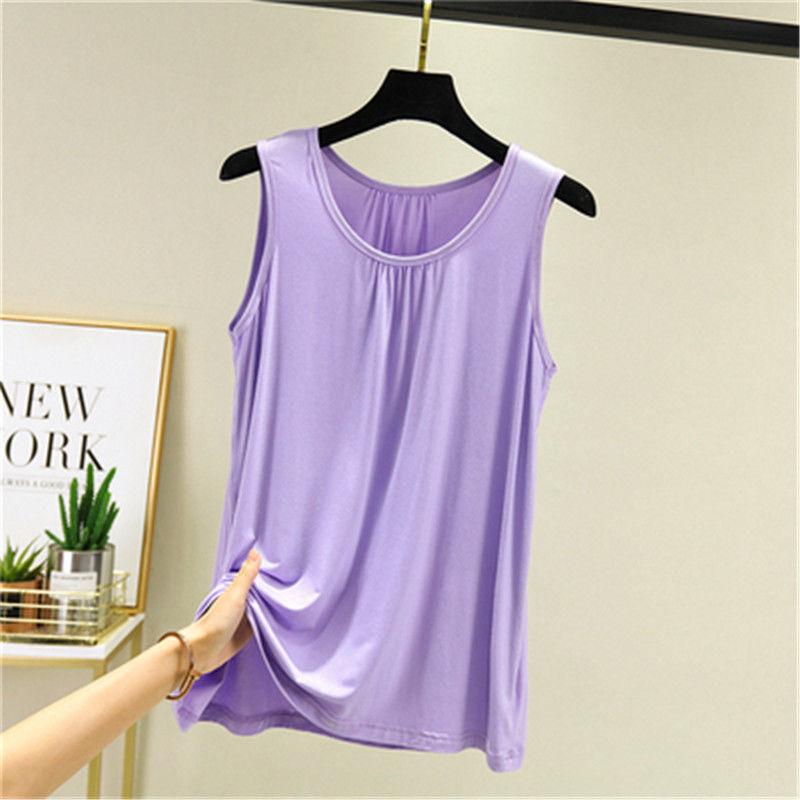 Large Sizes Women's Modal Camisole: Summer Sleeveless Loose-Fit T-Shirt-Style Top, Large Size