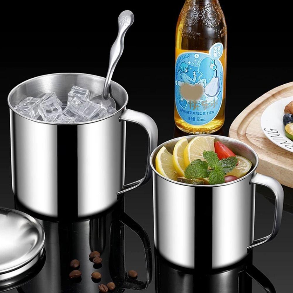 New 350-1250ml Mug 304 Stainless Steel Handle Design Tea Cup With Lid Drinkware Camping