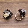 Gothic Adjustable Rings Boho Raw Stone Rings Natural Stones Natural Crystal Rings  Handmade Jewelry