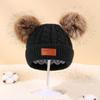 Warm Thicken Baby Hat Scarf Gloves Set Windproof Pompom Knitted Hats Toddler Bonnet  1-5 Years