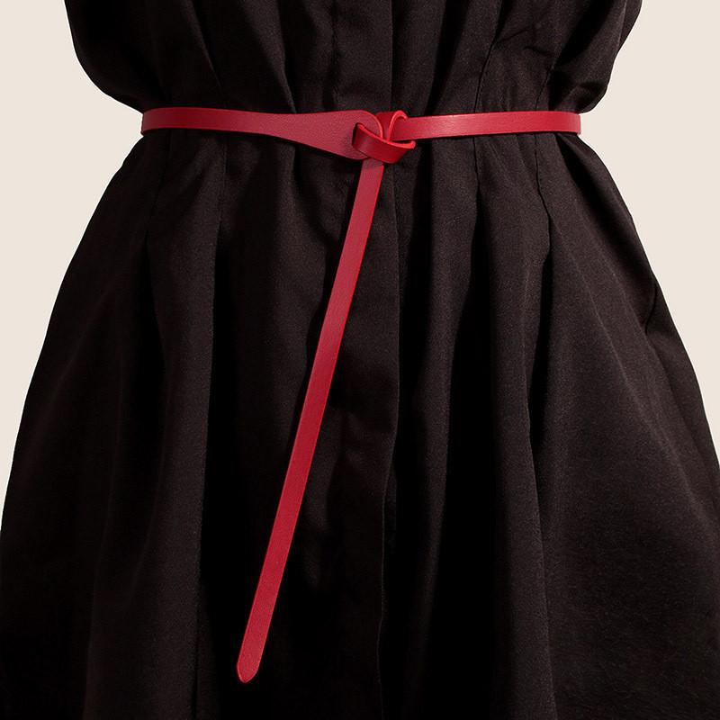 Simple Pu Waist Belt For Dresses With Adjustable Pin Buckle Women For