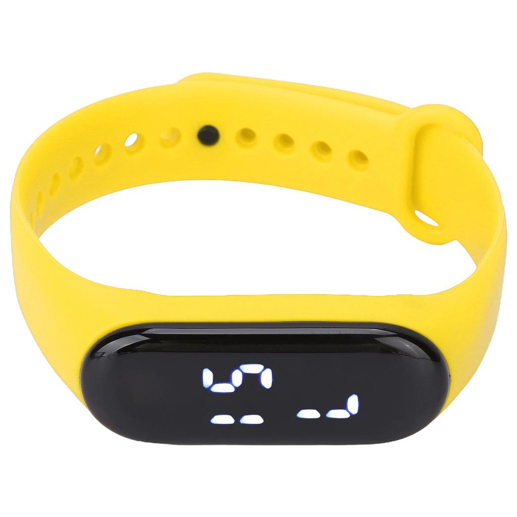 Digital Watch LED White Light Display Plastic Mirror Electronic Movement Silicone Strap Sports