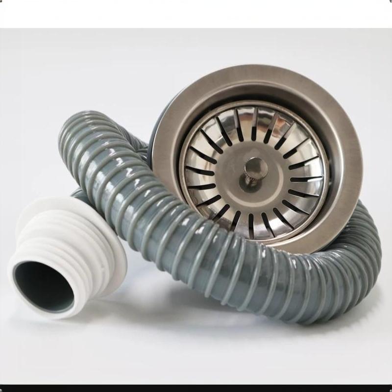 Double Bowl Kitchen Sink Drain Pipe Kit Leak Proof Anti Blocking UV Resistant Long Lifespan for Outdoor Patio Kitchen Sinks