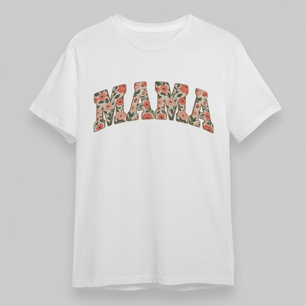 

Women s Plus Size Comfortable Classic T-Shirt Floral MAMA Letters Pink Green Tee 4XL