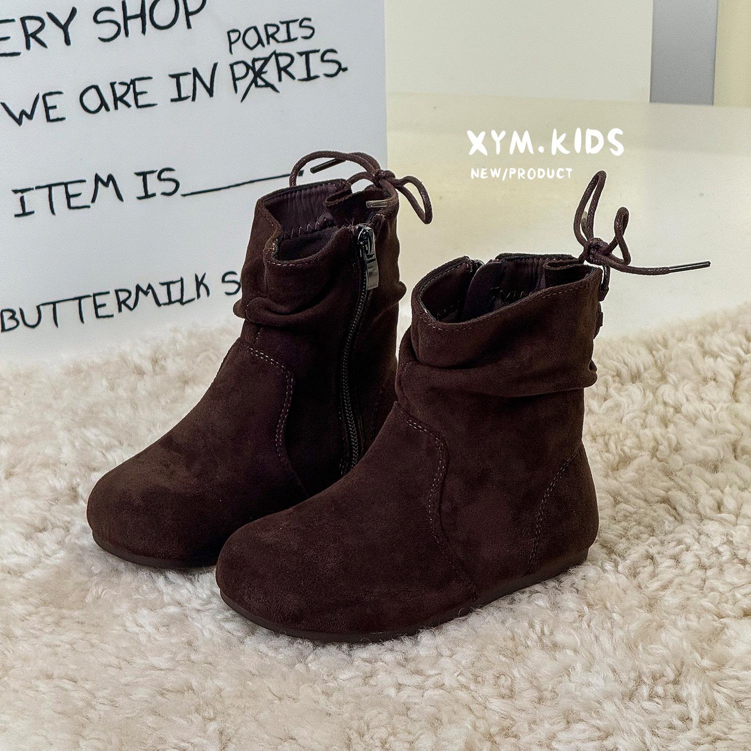 

Осень 2025 новый одноклассник корейская версия детские сапоги модные ретро замшевые мягкая подошва девочки сапоги-чулки 22-25 yards 4 pairs of minimum approval