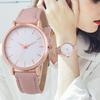 Elegant Ladies Leather Strap Quartz Wristwatch Girl Bracelet Watch Gifts for Woman