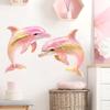 Pink Gold Dolphin Wall Sticker Kids Room Living Room Wall Decoration Home Decor Self-Adhesive