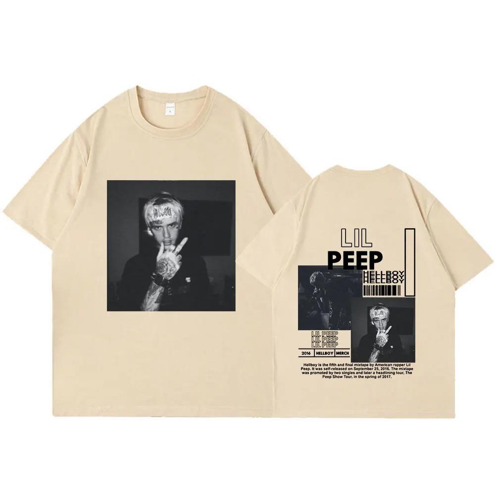 

Репер Lil Peep Нова Модна Естетика Футболки Hellboy Crybaby Хіп-Хоп Графічні Топи Чоловічий Жіночий Одяг Оверсайз Бавовняні Сорочки 4XL