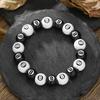 Hot- Creative Billiards Black 8 Bead Bracelet Billiards Figure Eight Elastic Bracelet Accessory Couple Bracelet Jewelry