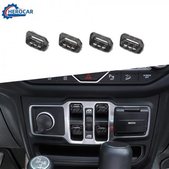 

Carbon Fiber Window Lift Switch Control lCover Trim For Jeep Wrangler JL JT 18+