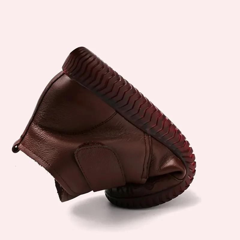 Fashion Comemore 2025 New Women's Leather Ankle Furry Boots Thick Bottom Plush Shoes Women Winter Warm Fur Boot Female Fashion Footwear