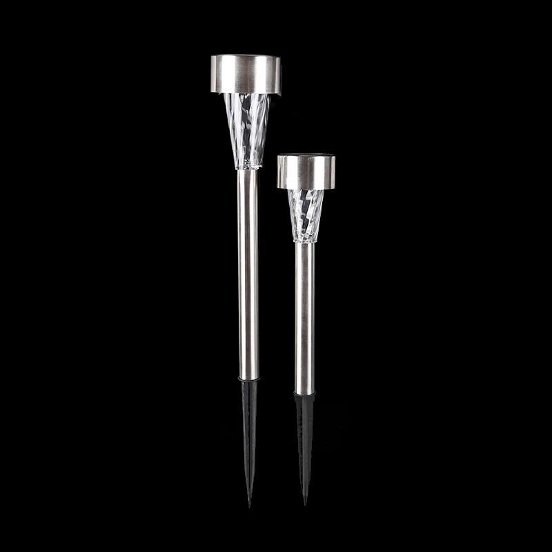 Solar LED Outdoor Lawn Lamp: Garden Lighting with Stainless Steel and Glass Ground Stake.