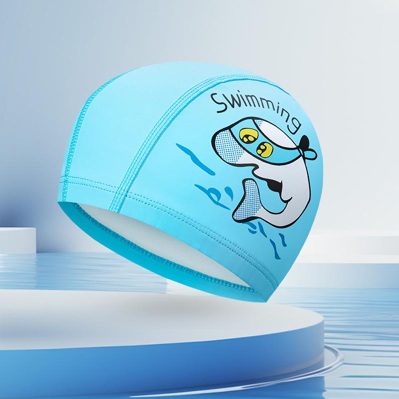 Kids Cartoon Print Swim Cap High Elasticity Waterproof Swimming Hat For Boys Girls Pool Beach Water Sports