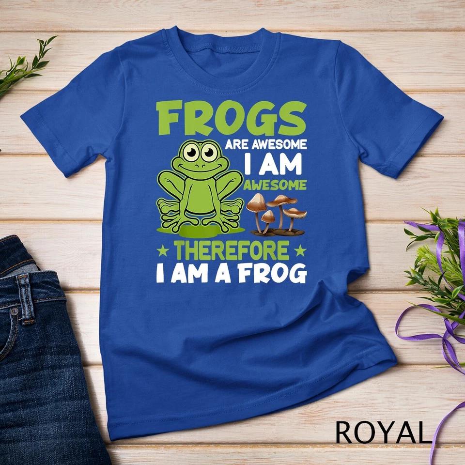 Frogs Are Awesome - Funny Frog Lover Mushroom Frog Unisex T-shirt 8 L