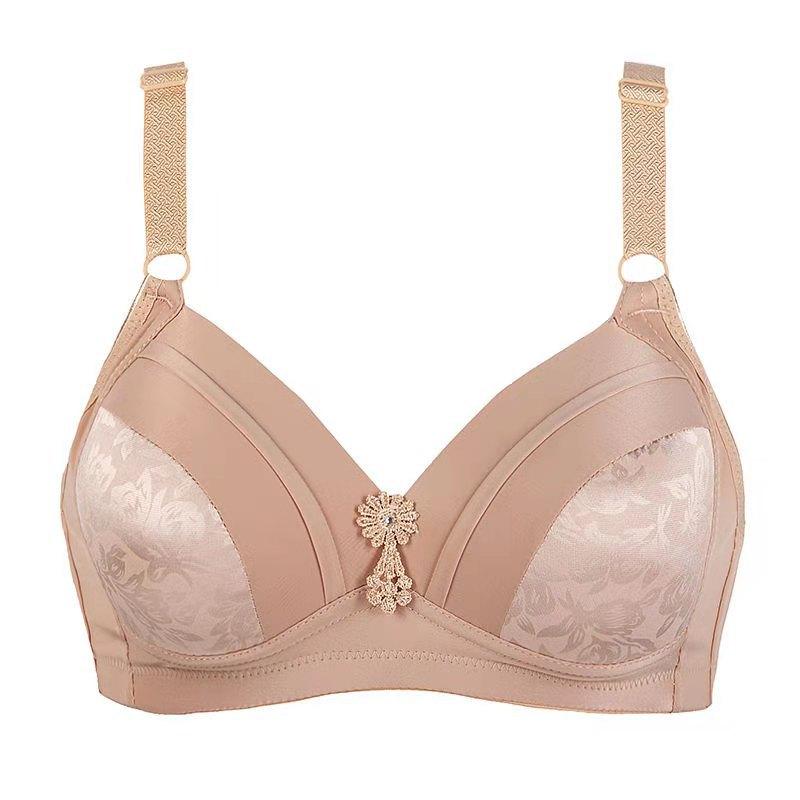 Large Size Thin Without Steel Ring Underwear, Comfortable Gathering, Breathable Bra, Middle-aged and Elderly Bra