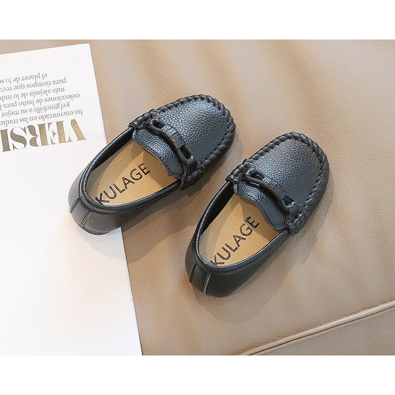 Korean Version of Casual Children's Bean Shoes Soft Soles Set Foot Baby Shoes Autumn New Boy Leather Shoes A Slip-on