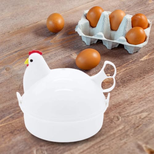 Chicken-shaped Egg Boiler, 4 Pieces, Boiled Egg Maker, Microwave-safe, Egg Steamer, Steamer for Hard-boiled Eggs, Chicken-shaped Egg Cooker, Boil-in-t