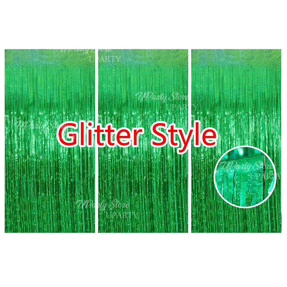 3Pcs Silver Foil Fringe Curtains 10 Colors Metallic Rose Gold Tinsel Streamer Curtains for Birthday Wedding Party Backdrop Decor