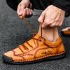 Men’s Casual Shoes Driving Shoes Wide Black Flats Plus Size Outdoor Hiking Shoes Summer Handmade Shoes for Father