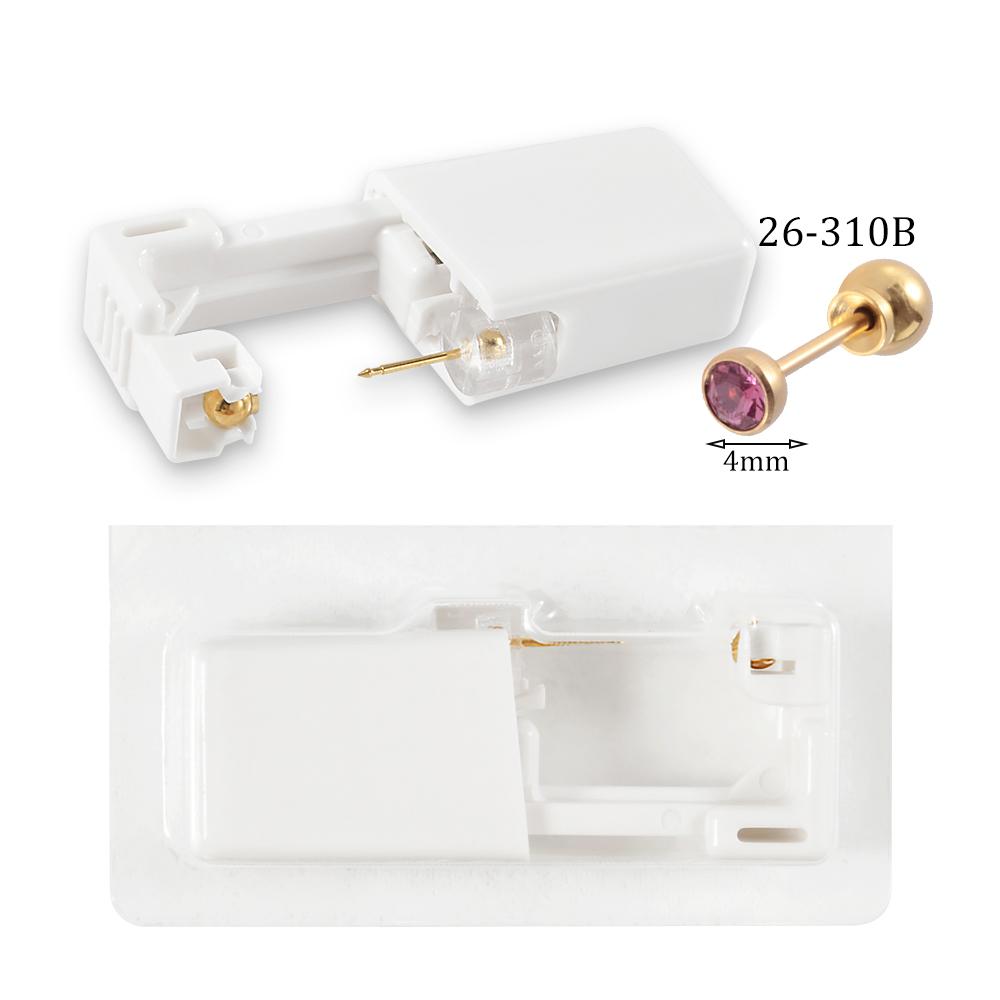 Easy To Use 24K Gold Plated Different Crystal Safe Ball Ear Piercing Gun Kit Disposable Disinfect Earring Piercer Machine Studs