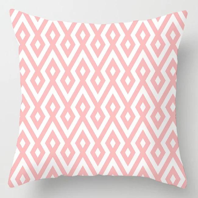 Pink Leaf Feather Pillowcase Office Living Room Home Pillowcase Car Ornaments