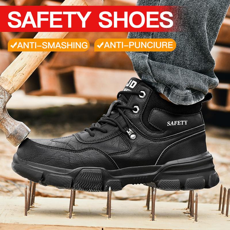 New Couple Safety Shoes Anti-smash Steel Toe Cap Men's Work Boots Men Boots Outdoor Sneakers Puncture-Proof Protective Men Shoes