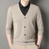 2026 New Men's Fake Two Piece Polo Shirt Casual Fashion Long Sleeve Collar T-shirt Versatile Top