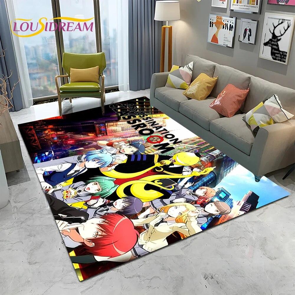 Cartoon Assassination Classroom Anime Carpet Rug for Home Living Room Bedroom Sofa Doormat Decor,kid Area Rug Non-slip Floor Mat
