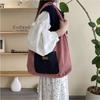 Korean Style Double Sided Plaid Denim Vest Bag Cloth Bohemian Messenger Bag  Women