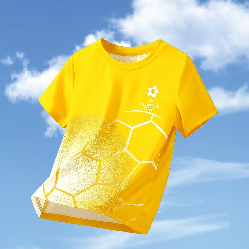 Kids Clothes Football Jersey Short Sleeve T-Shirt Boys Girls Clothes 2-14y Outdoor Quick Drying Soccer Shirt Casual Children Top