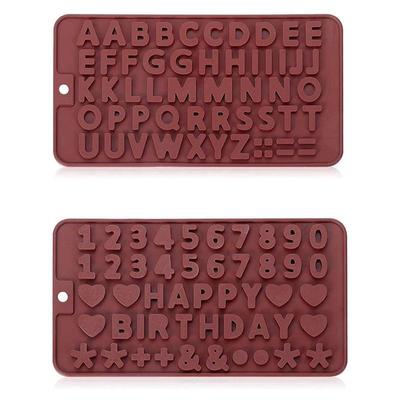 DIY Buchstaben Silikon Schokoladenform Set (2 Stück) für Gelee, Eis und Süßigkeiten