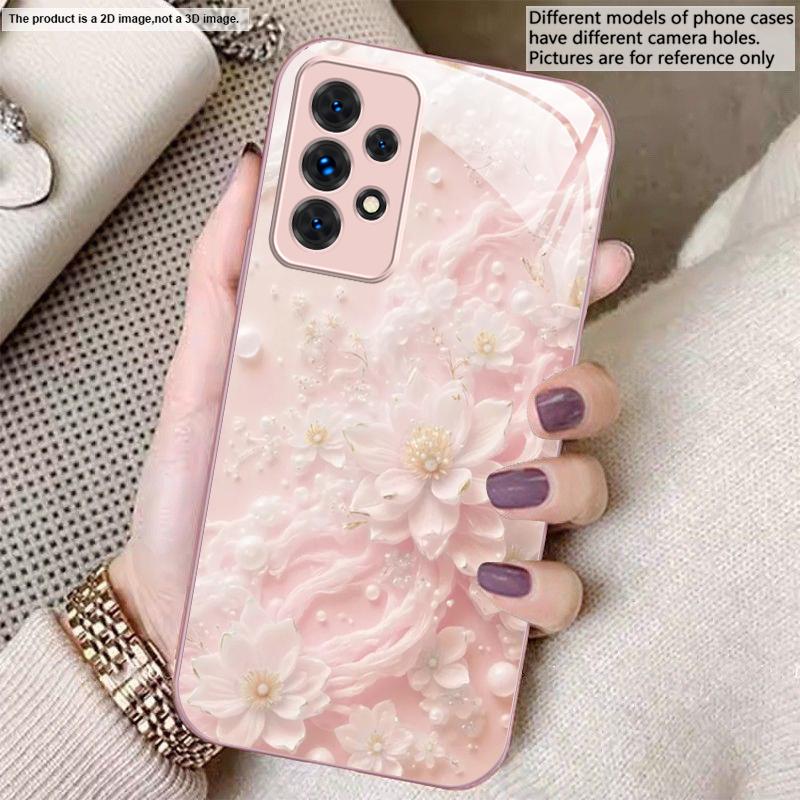 Schöne weiße Blumen Für Samsung A20 30 22 23 24 25 26 A31 32 33 34 A35 42 50 51 52 53 54 55 56 70 71 72 73 Glas Handyhülle