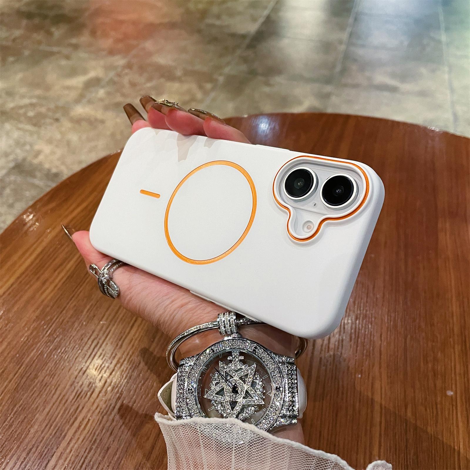 

For iPhone 16 Case Compatible with MagSafe Skin Touch Slim PC Phone Back Cover C