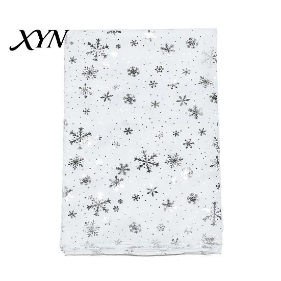 Cozy Christmas Party Scarf Glitter Sparkly Foil Snowflake Print for Women, Warm Fashionable Neckwear Theme Shawl Wrap, Fall Winter Lightweight