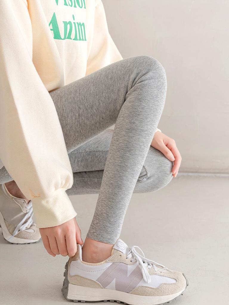 Autumn and winter style plus velvet and thickened nine-point pants high waist tummy-control trousers outer wear lambskin leggings