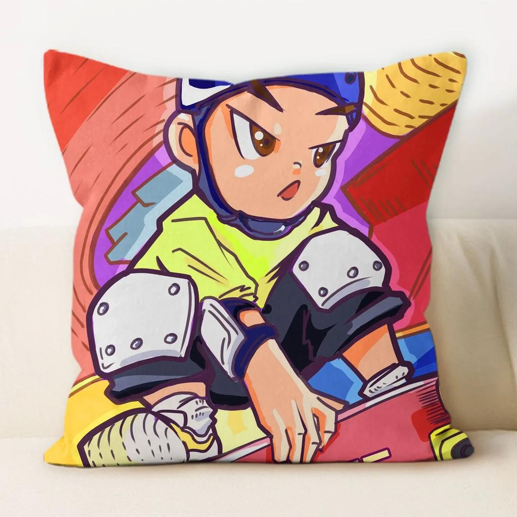 Drawing Graffiti Backrest Square Office Pillow Cover Funny Graffiti Pillow Home Sofa Cushion Cover