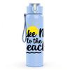 1PC Take Me To The Beach Quote Print 750ml Color Plastic Sports Water Bottle Leakproof Flip Straw Lid Suitable for Sports Office Home Use