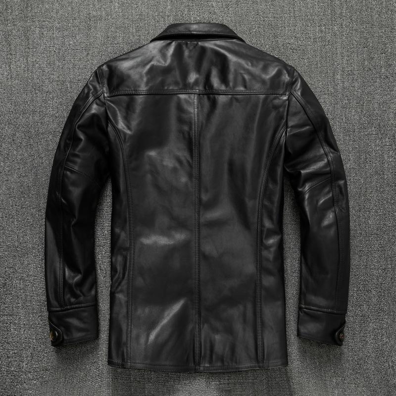 Leather Jacket, Top Layer Genuine Leather Jacket, Men's Suit, Large Size Spring and Autumn Jacket