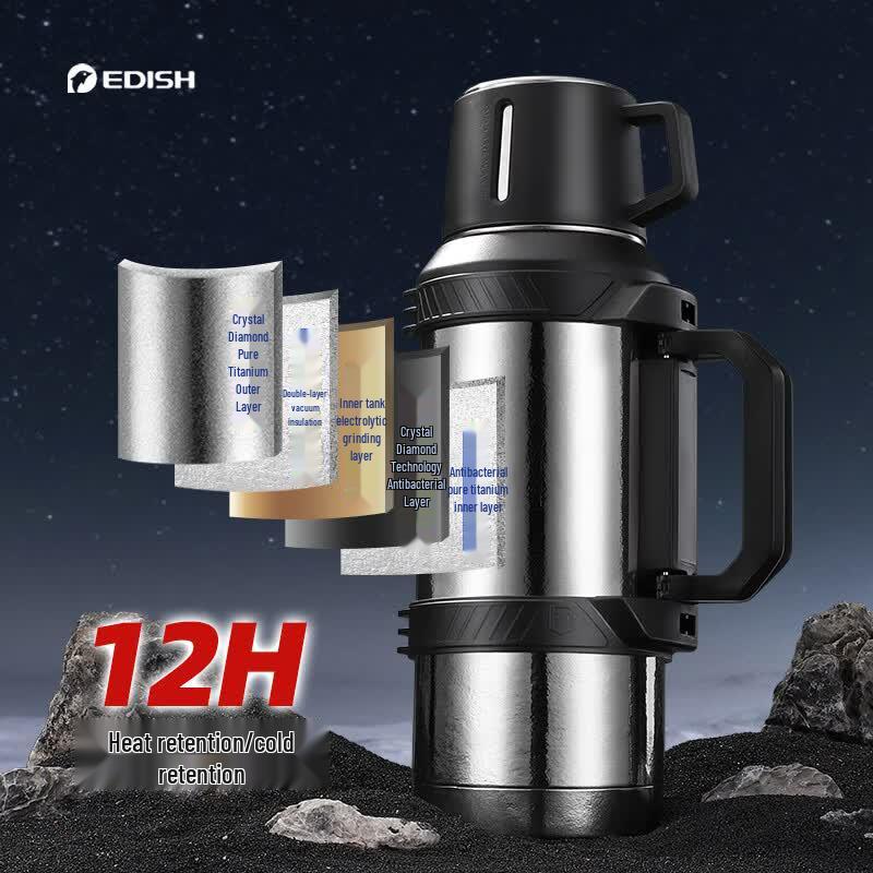 edish Titanium Outdoor Insulated Travel Flask