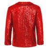 Kids Unisex Christmas Coat Shiny Sequins Lapel Collar Long Sleeve Jacket Latin Jazz Disco Dance Costume