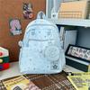 Cute Star Print Backpack with Multiple Pockets and Front Zip Compartment for School and Daily Use