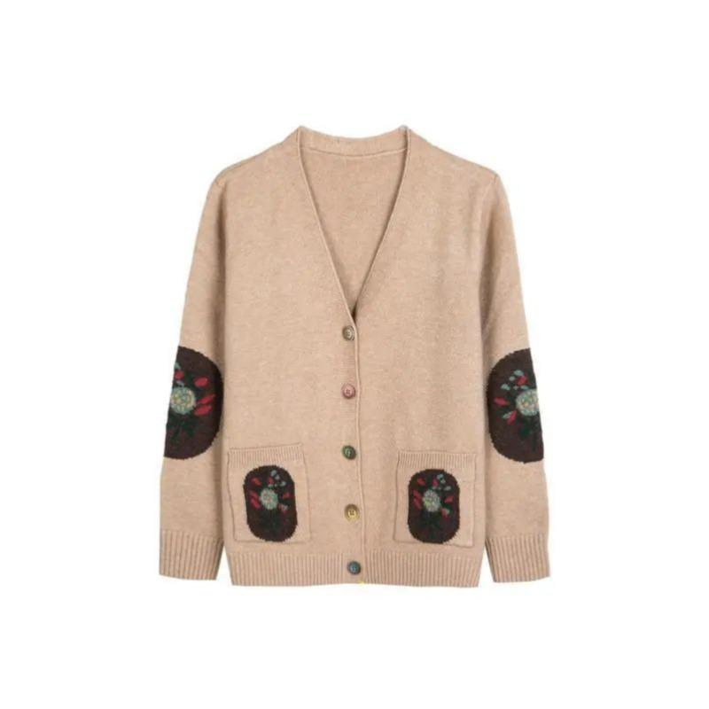 Autumn and Winter Knitted Sweater Cardigan Loose Large Size Top Simple Short Middle-aged Women Jacket