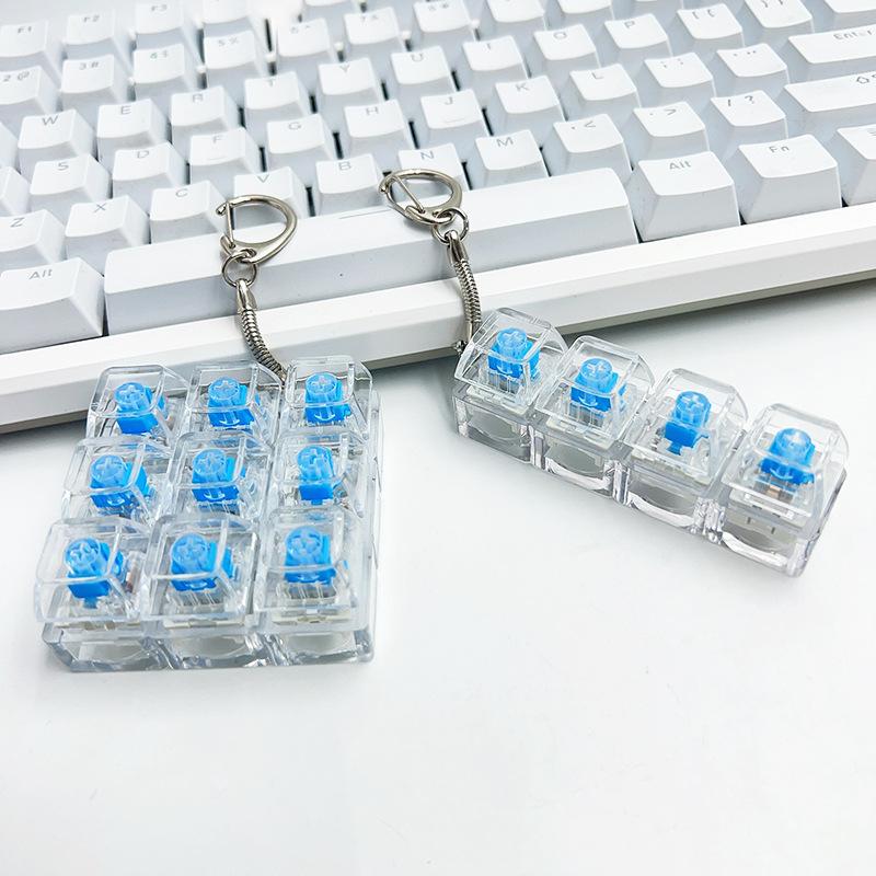 Neue Lustige Tastatur Fidget Spielzeuge LED Tastenkappe Schlüsselanhänger 1/4/9 Tastenkappen Stressabbau Fingerspitzen Gadget Dekompressionsspielzeug Schülergeschenke