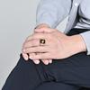 2026 Natural Gemstone Square Tiger's Eye Stone Ring Men's Personality High Sense Fashion Smooth Hand Jewelry