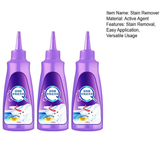 1/2/3Pcs 120ml Quick Laundry Stain Remover Active Enzyme High Efficient Stain Removal Garment Cleaner