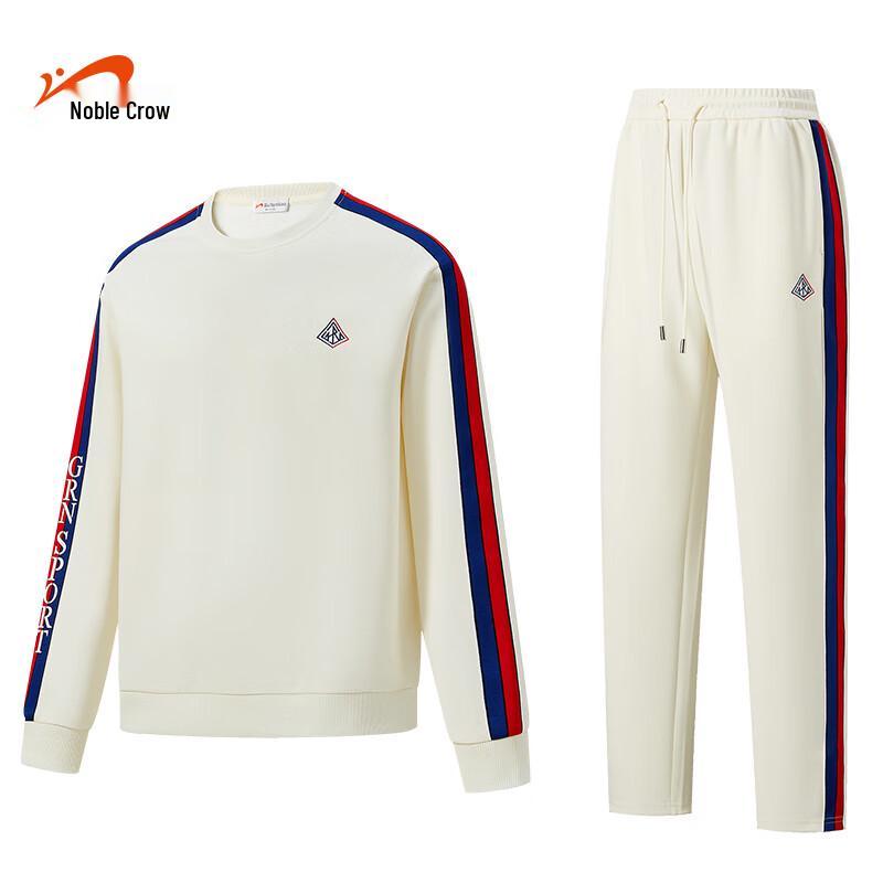 Guirenniao Men s Autumn/Winter Striped Round-Neck Tracksuit S