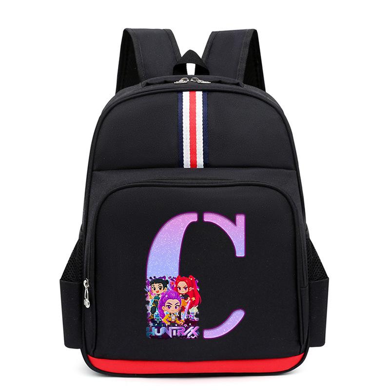 Anime Cartoon 26 Letters Lightweight Children'S Backpack Large Capacity School Trend School Bag For Primary And Secondary School Students