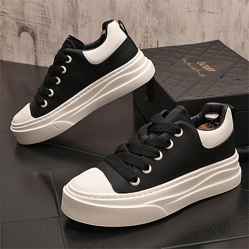 

Мужские кроссовки Модные повседневные туфли белого цвета на шнуровке Простые удобные туфли из вулканизированной ткани на толстой подошве для мужчин Zapatillas De Hombre 38 чёрный