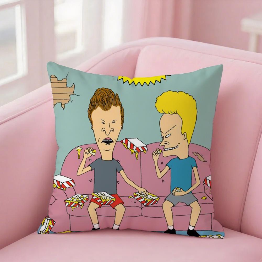 Beavis And Butt-Head Pillow Case Square Double-Sided Printing Short Plush Sofa Cushion Cover Bedroom Bedside Pillow